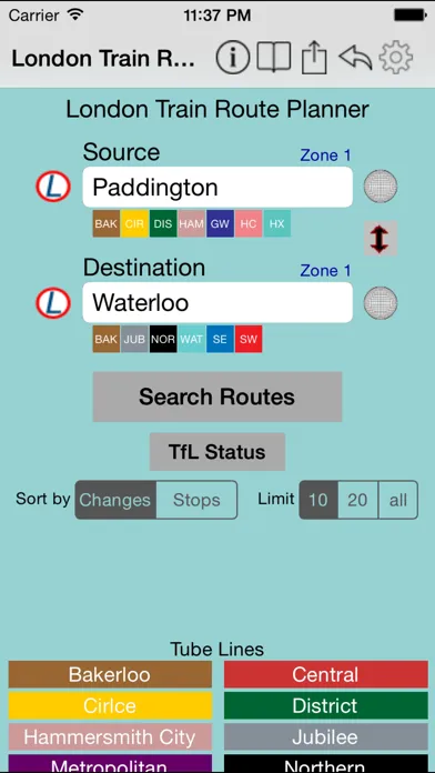 London Train Route Planner سکرین شاٹس