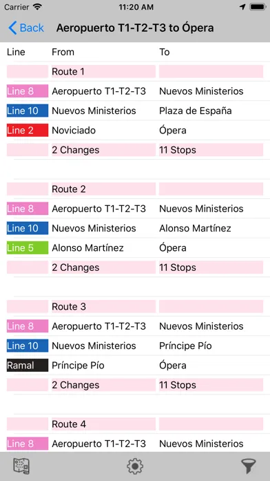 Madrid Metro Route Planner Screenshots
