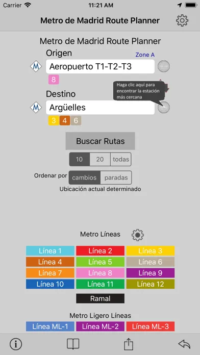 Madrid Metro Route Planner Screenshots