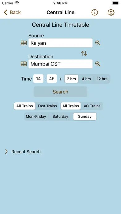 Zrzuty ekranu Mumbai Local Train Timetable