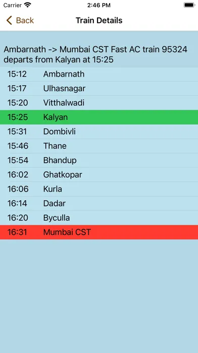 Zrzuty ekranu Mumbai Local Train Timetable