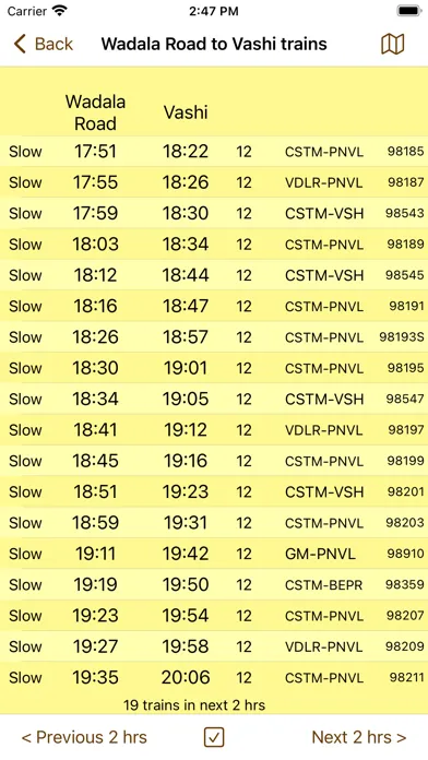 Zrzuty ekranu Mumbai Local Train Timetable