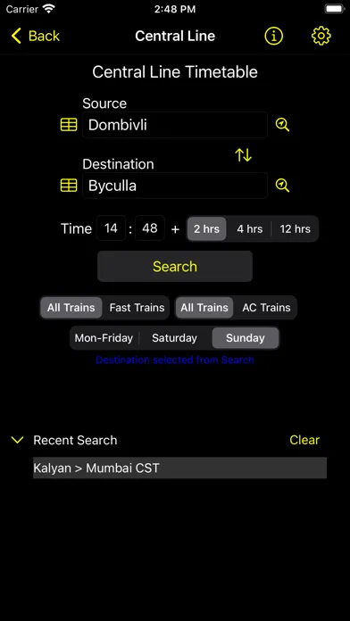 Zrzuty ekranu Mumbai Local Train Timetable