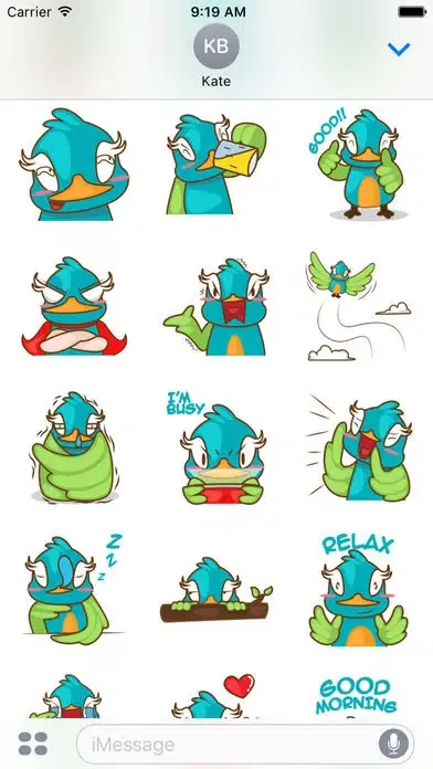 تصاویر Burdz the bird for iMessage Sticker