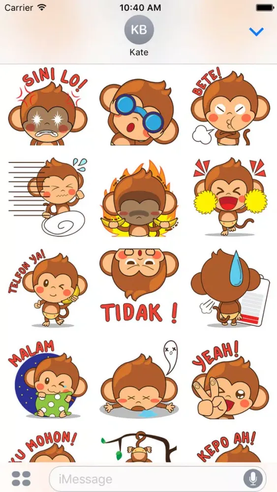 Chiki the funny monkey 2 for iMessage Sticker應用截圖