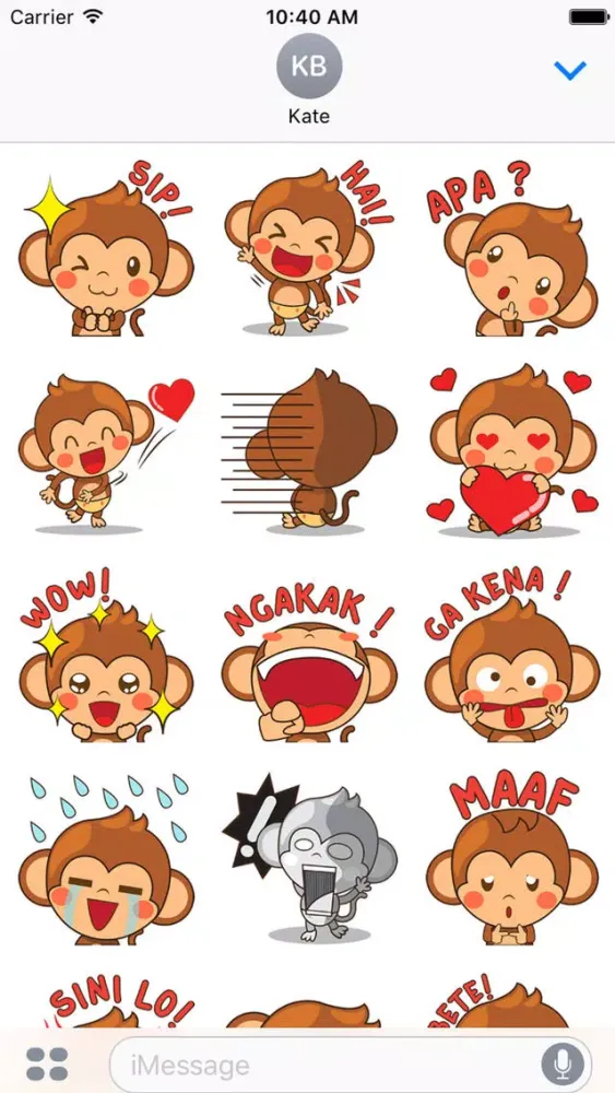 Chiki the funny monkey 2 for iMessage Sticker應用截圖