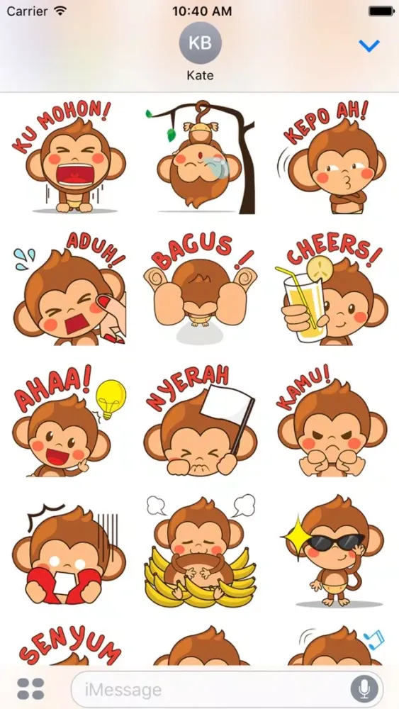 Chiki the funny monkey 2 for iMessage Sticker應用截圖