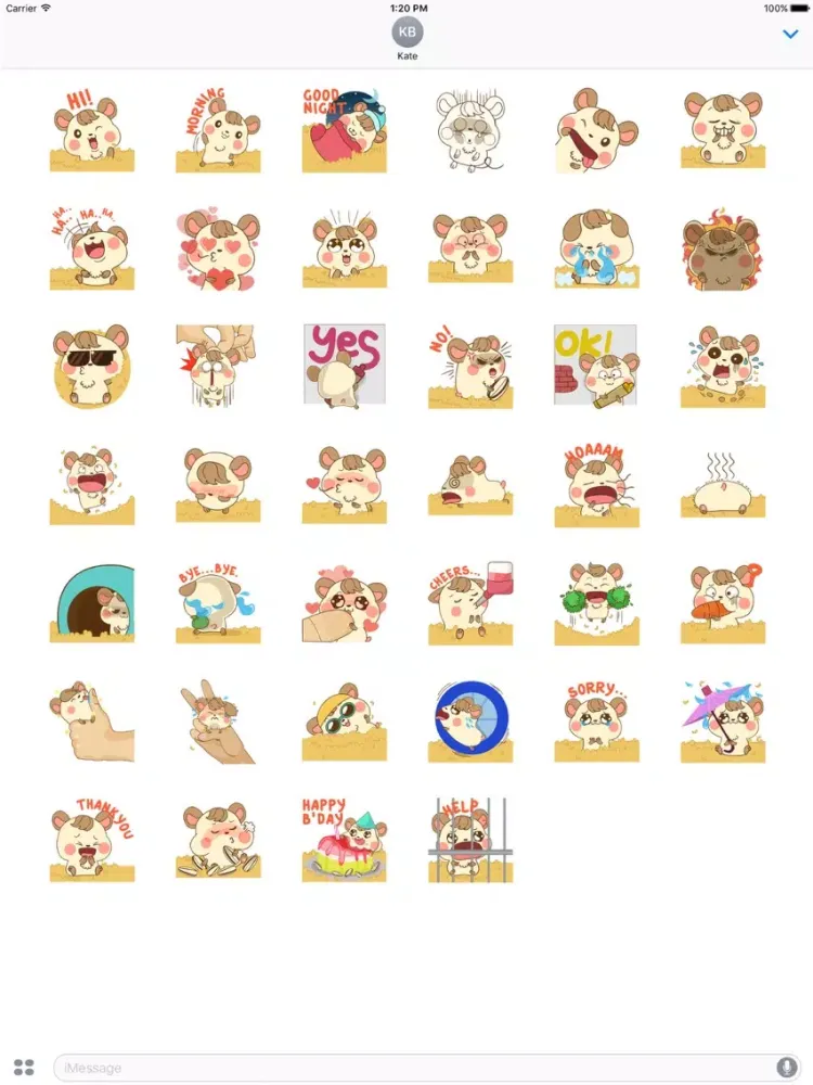 Capturas de pantalla de Colla the happy hamster for iMessage Sticker iPad 