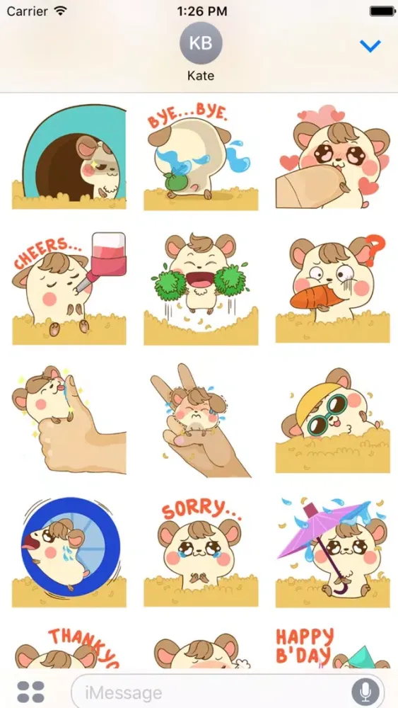 Capturas de pantalla de Colla the happy hamster for iMessage Sticker