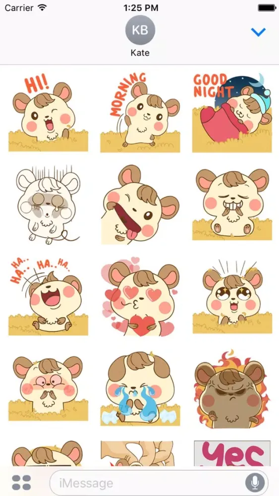 Capturas de pantalla de Colla the happy hamster for iMessage Sticker