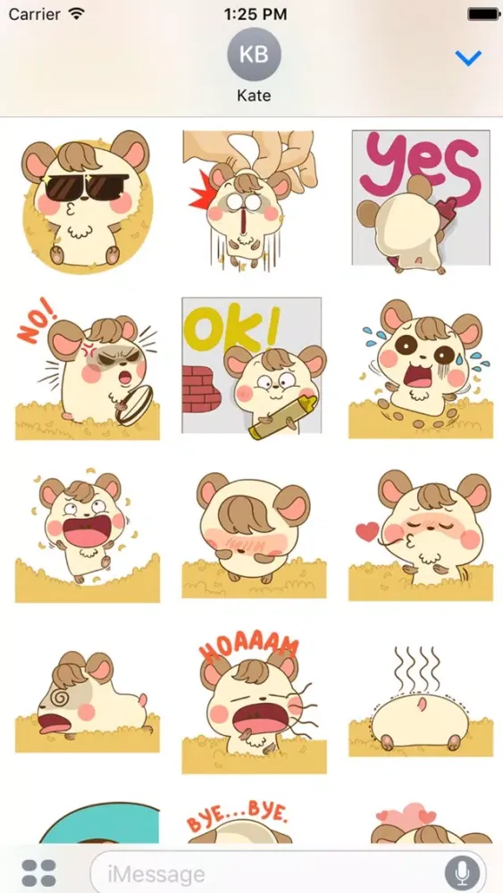 Capturas de pantalla de Colla the happy hamster for iMessage Sticker
