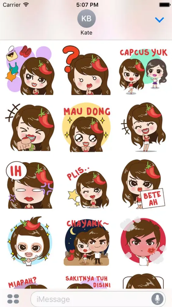 Captures d'écran de Indah Indonesian Slang for iMessage Sticker