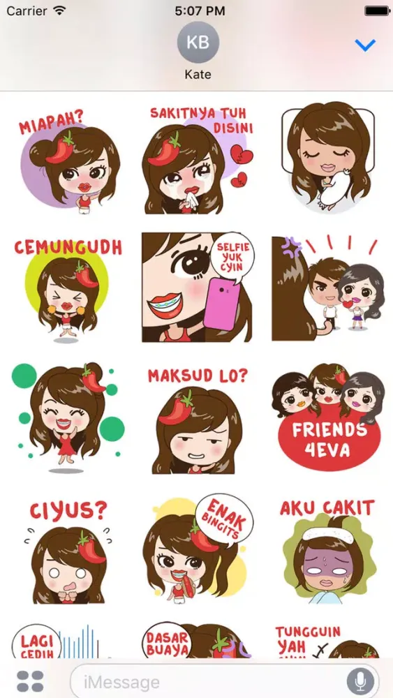 Captures d'écran de Indah Indonesian Slang for iMessage Sticker