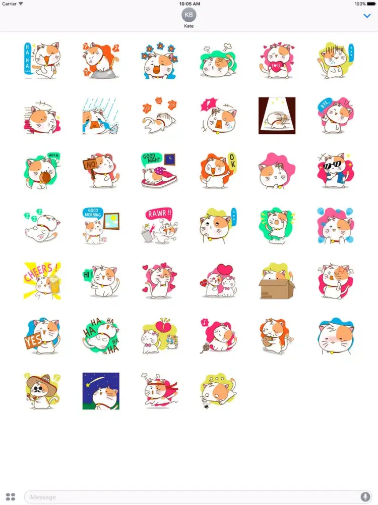 Ảnh chụp màn hình của Kenta, the innocent cat for iMessage Sticker iPad 
