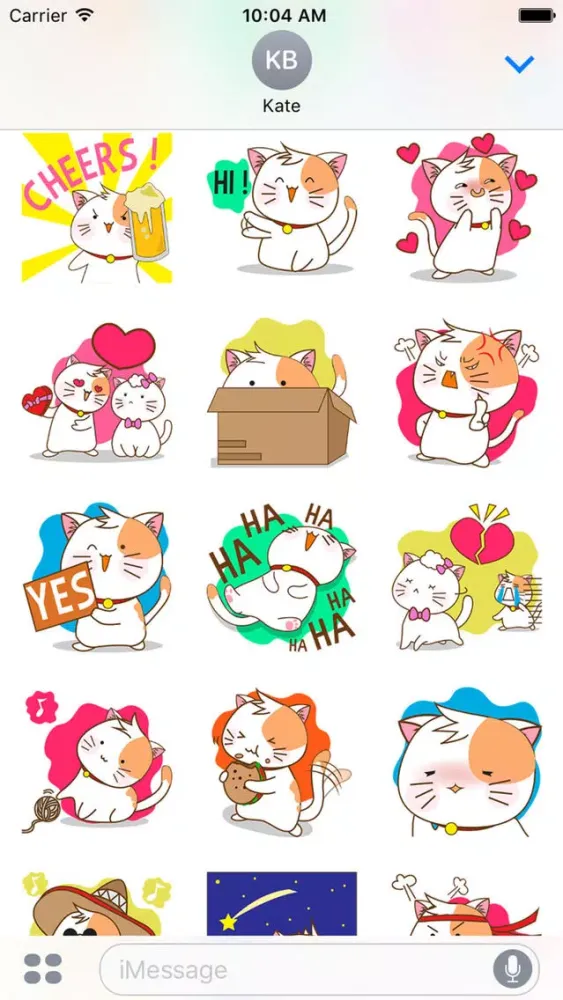 Ảnh chụp màn hình của Kenta, the innocent cat for iMessage Sticker