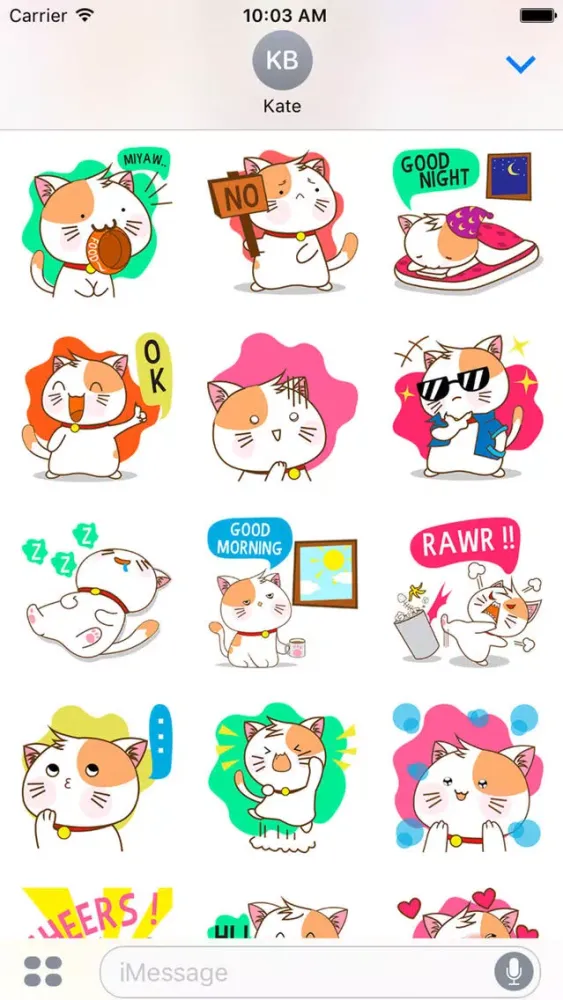 Ảnh chụp màn hình của Kenta, the innocent cat for iMessage Sticker