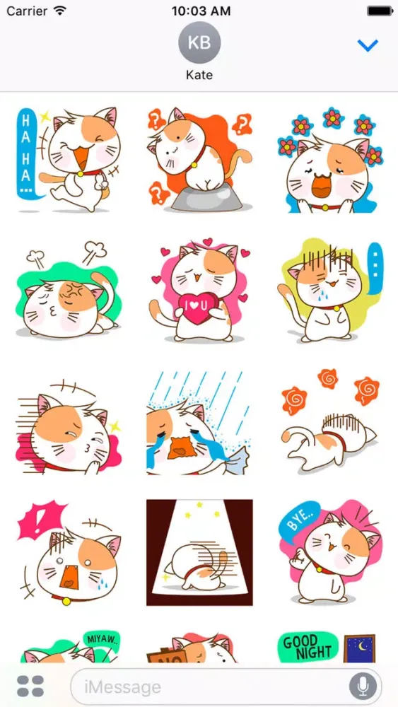 Ảnh chụp màn hình của Kenta, the innocent cat for iMessage Sticker