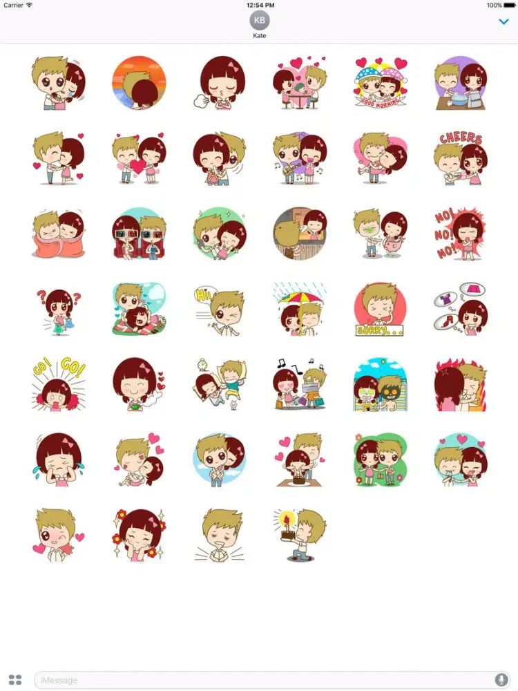 Capturas de tela do The sweet newlywed couple 1 for iMessage Sticker iPad 