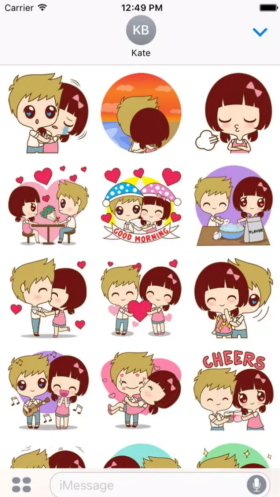 Capturas de tela do The sweet newlywed couple 1 for iMessage Sticker