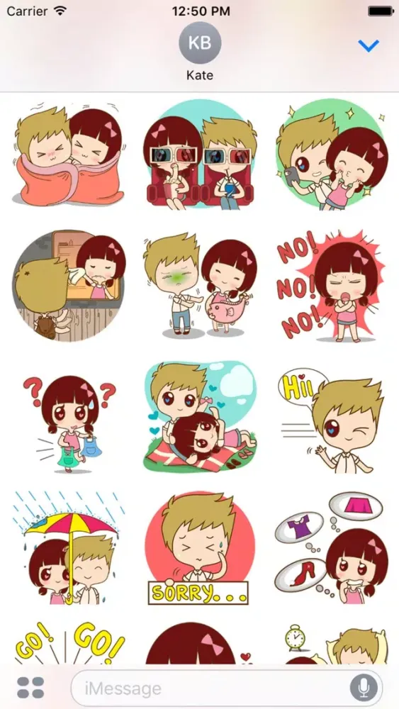 Capturas de tela do The sweet newlywed couple 1 for iMessage Sticker