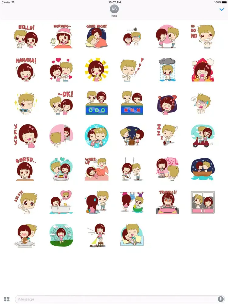 The sweet newlywed couple 2 for iMessage Sticker iPad  Screenshots