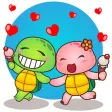 Pura the turtle in love for iMessage Sticker