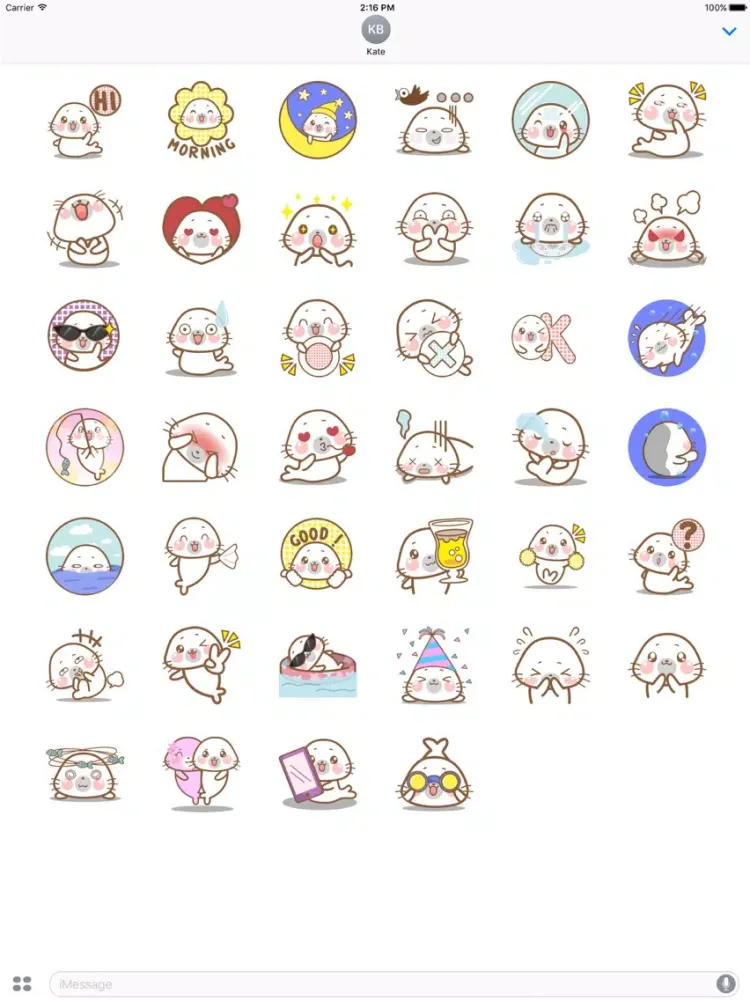 Ảnh chụp màn hình của Baby Seal for iMessage Sticker iPad 