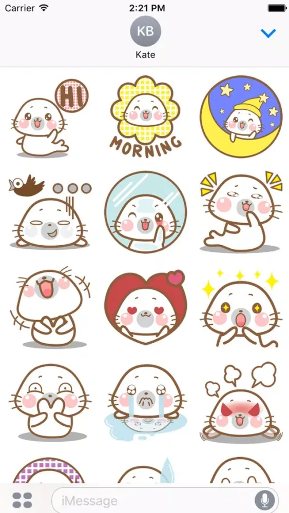 Ảnh chụp màn hình của Baby Seal for iMessage Sticker