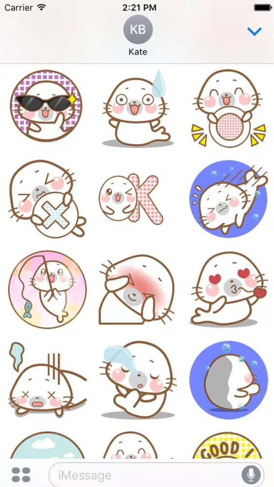 Ảnh chụp màn hình của Baby Seal for iMessage Sticker