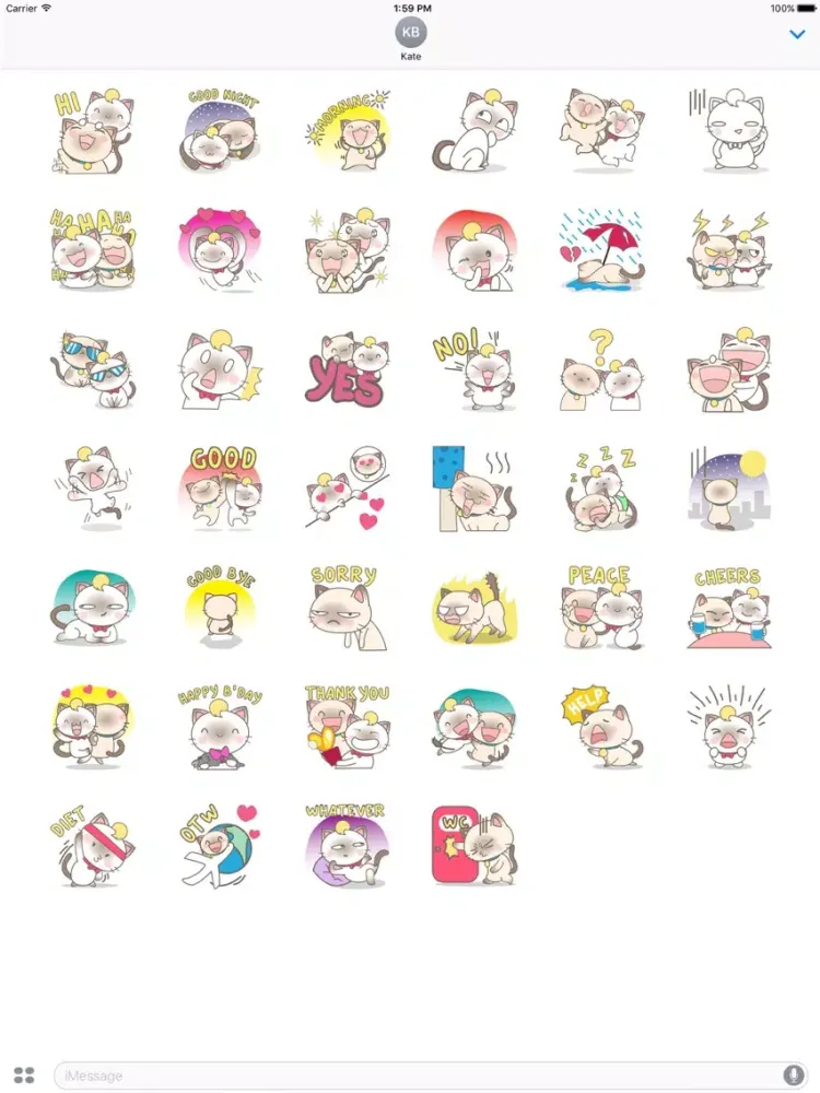 Simi and Suki in love for iMessage Sticker iPad 應用截圖
