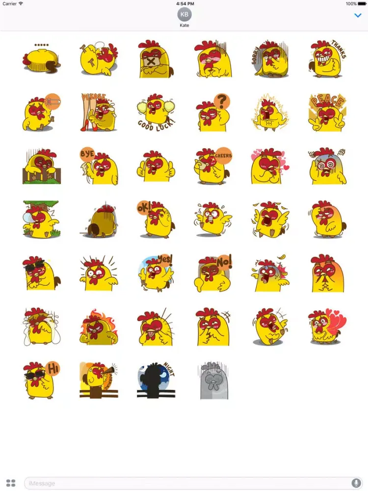 Yelo the naughty chicken for iMessage Sticker iPad  स्क्रीनशॉट