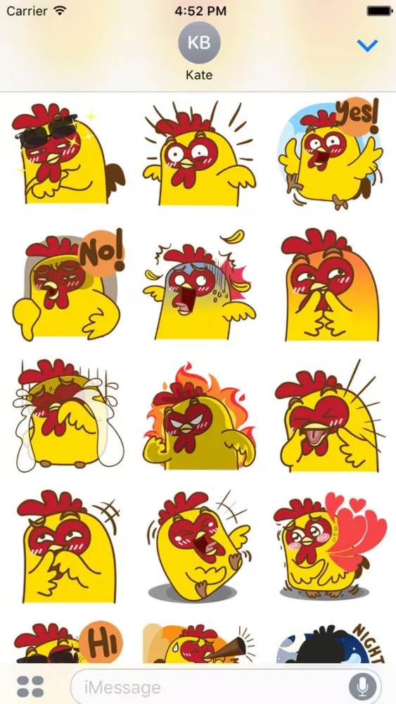 Yelo the naughty chicken for iMessage Sticker स्क्रीनशॉट