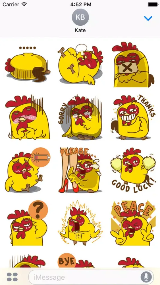 Yelo the naughty chicken for iMessage Sticker स्क्रीनशॉट