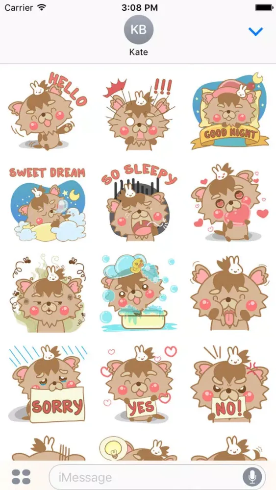 Скриншоты Yorkshire Terrier Puppy for iMessage Sticker