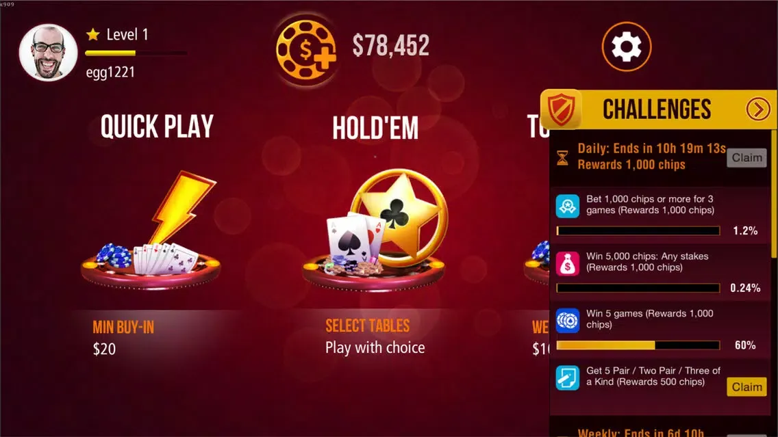 Miiny Poker Texas Holdem スクリーンショット