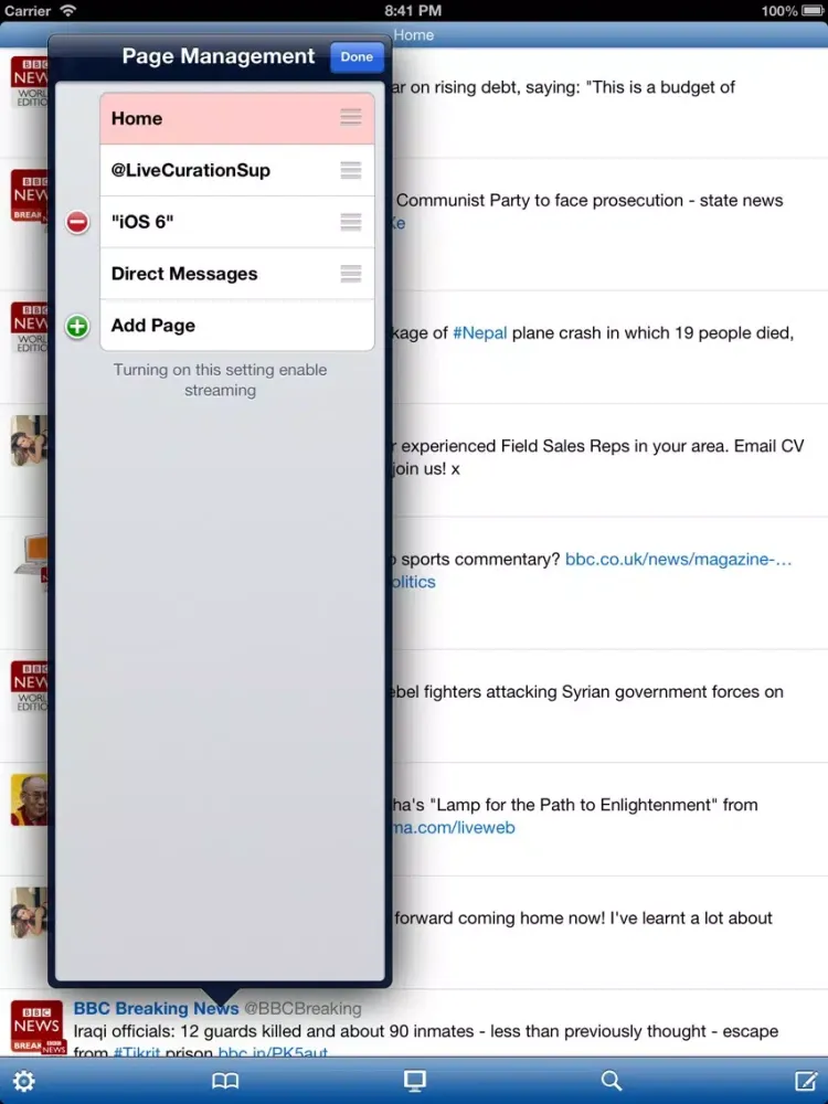 LiveCuration Lite - Multi-column streaming Twitter client iPad  স্ক্রিনশট