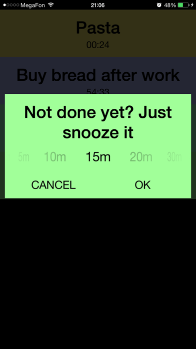 Remi - simple & bold reminder for your tasks and to-do lists with timer, alarm, countdown, snooze and nag应用截图