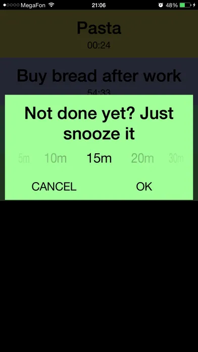 Tangkapan layar Remi - simple & bold reminder for your tasks and to-do lists with timer, alarm, countdown, snooze and nag