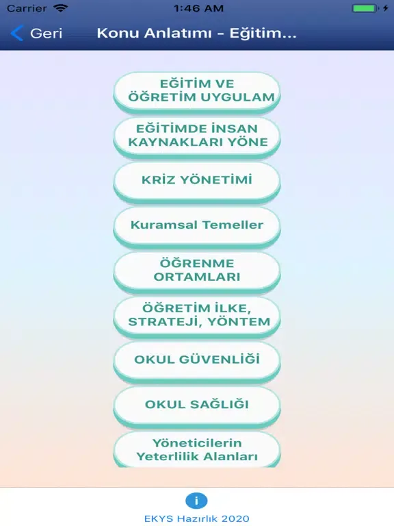 Capturas de tela do EKYS Hazırlık iPad 
