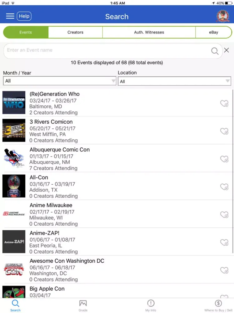 Captures d'écran de Comic Book Grader and Convention Finder iPad 