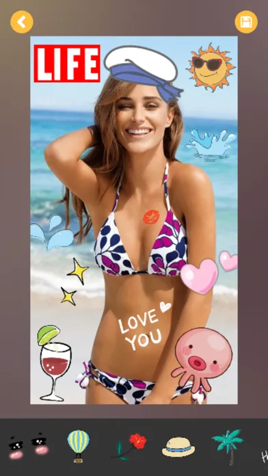 StickerCamera - add cute stickers to photo Screenshots