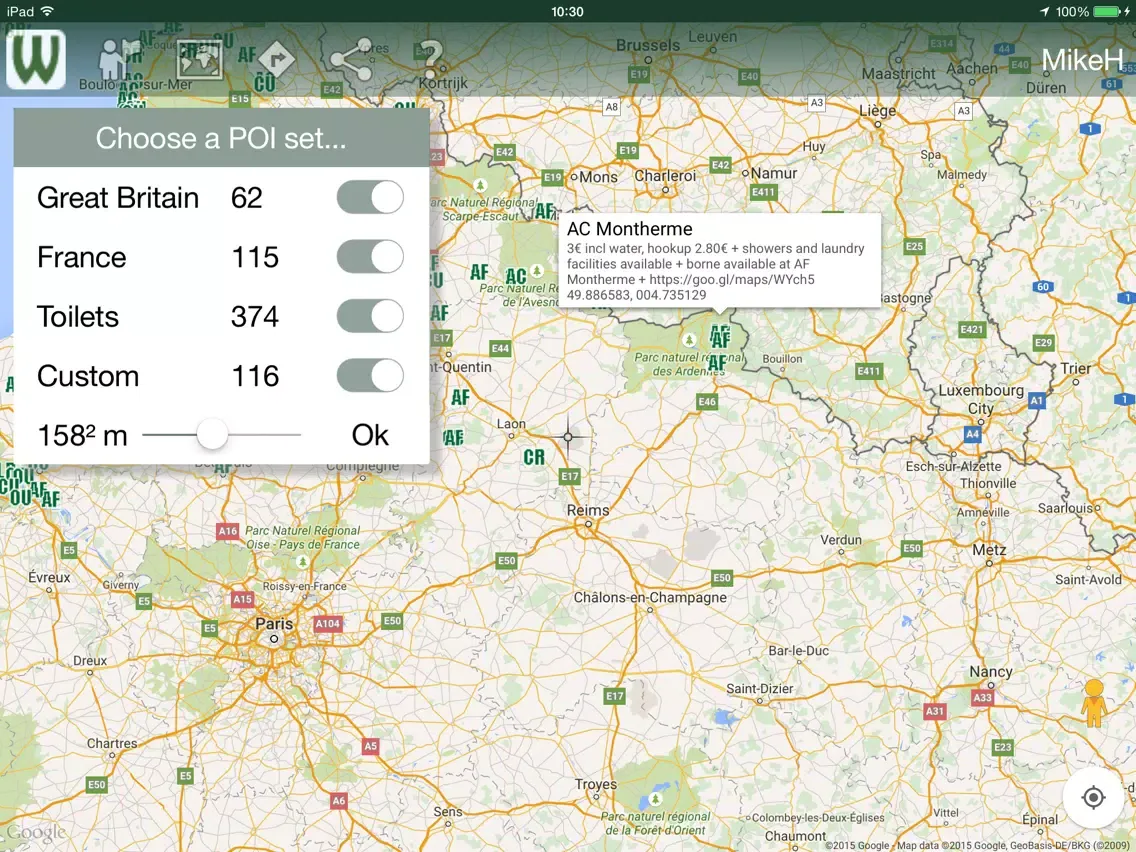 Wild Camping POI iPad 應用截圖
