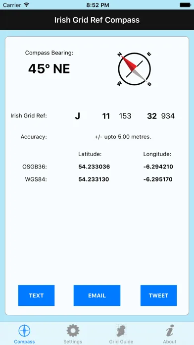 Irish Grid Ref Compass Ekran Görüntüleri