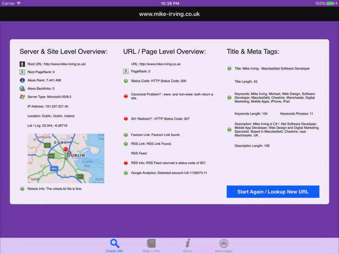 Скриншоты Website SEO Checks Lite iPad 
