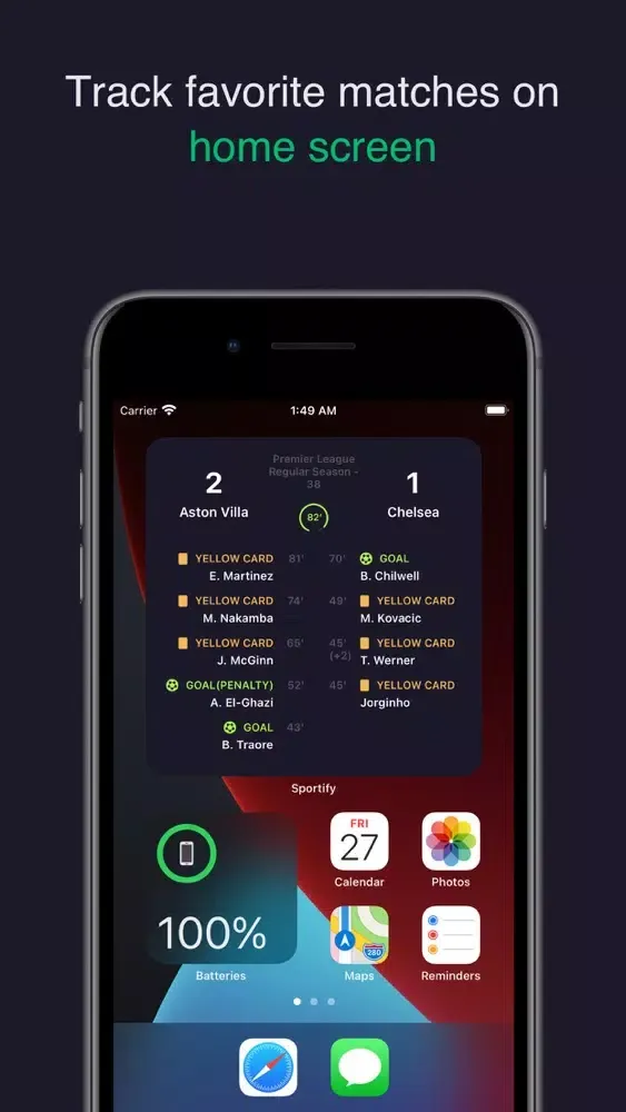 Ảnh chụp màn hình của Sportify Widgets - Live scores