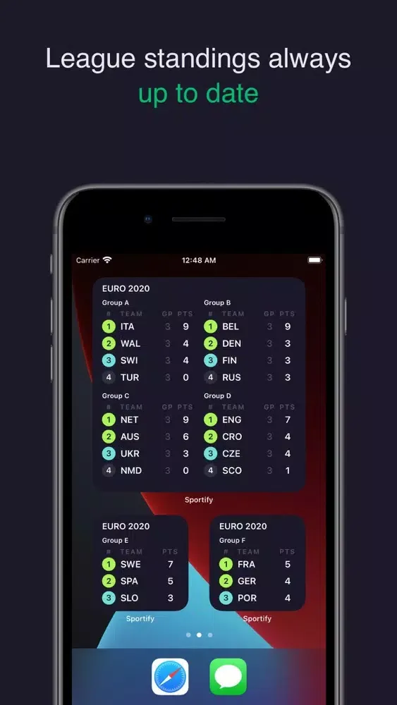 Ảnh chụp màn hình của Sportify Widgets - Live scores