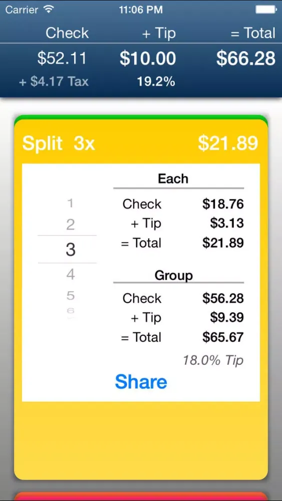 Zrzuty ekranu Clear Tip Calculator