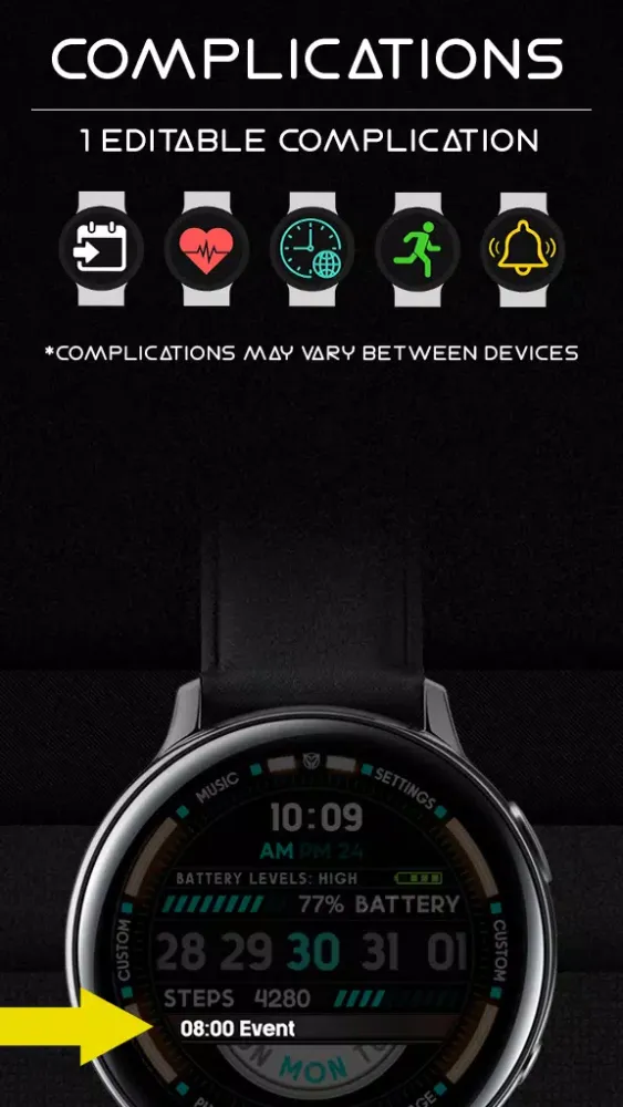 Wayfarer Digital Watchface Screenshots