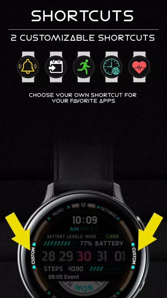 Wayfarer Digital Watchface Screenshots