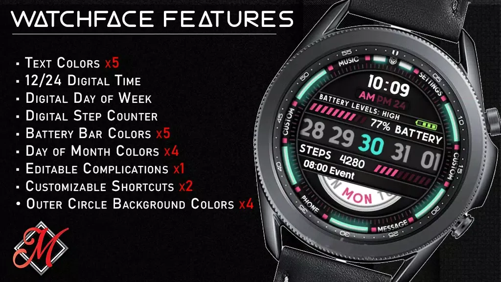 Wayfarer Digital Watchface Screenshots